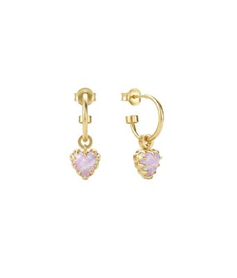 Stolen Girlfriends Club Love Claw Anchor Earrings Pink Bello Opal Gold Plated
