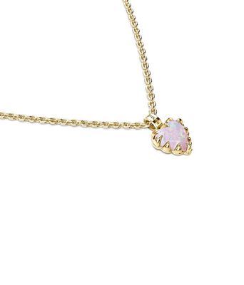 Stolen Girlfriends Club Mini Love Claw Necklace Pink Bello Opal Gold Plated