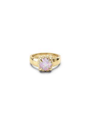 Stolen Girlfriends Club Baby Claw Ring Pink Bello Opal Gold Vermeil