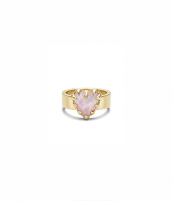 Stolen Girlfriends Club Love Claw Ring Pink Bello Opal Gold Vermeil