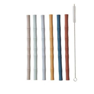 Bamboo Silicone Straw - Pack of 6