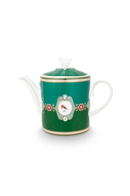 Teapot Love Birds Medallion Emerald-Green 1.3ltr