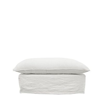 Bahama Slipcover Ottoman- White