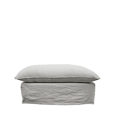 Bahama Slipcover Ottoman- Greywash