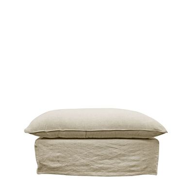 Bahama Slipcover Ottoman- khaki