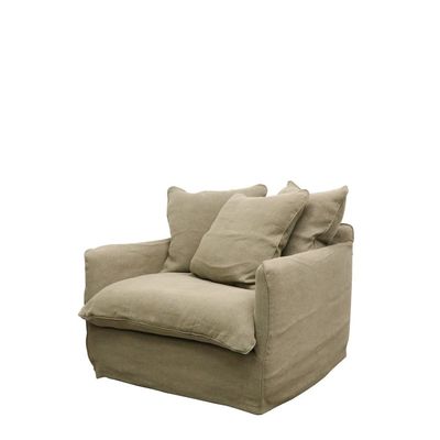 Bahama Slipcover couch- Armchair- Khaki