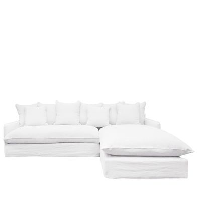 Bahama Slipcover couch- Chaise- White