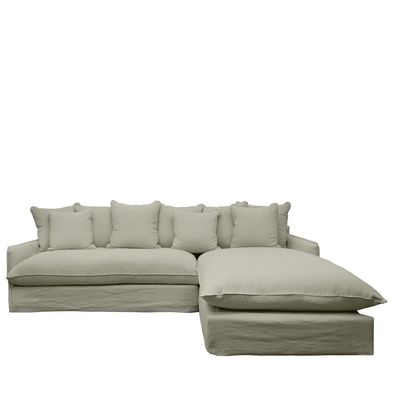 Bahama Slipcover couch- Chaise- Khaki