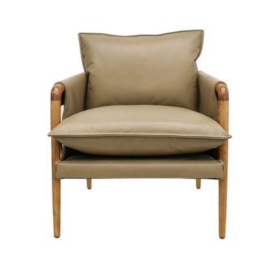 Saddle Armchair - Beige Leather