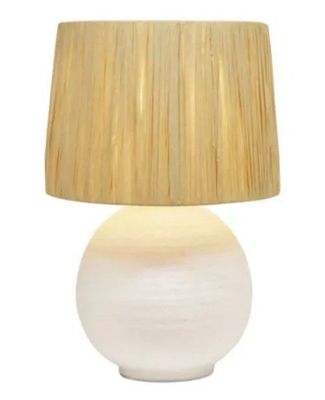 CORFU CERAMIC LAMP W RAFFIA SHADE WHITE