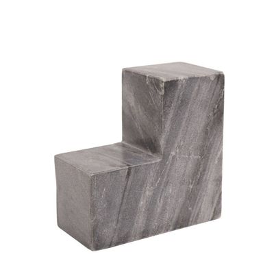 Marble Object L Shape - Grey