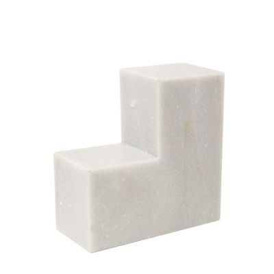 Marble Object L Shape - White