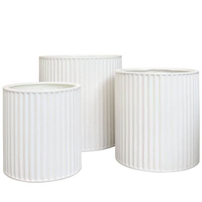 Fluted White Planter - 3 Sizes