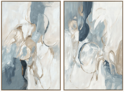Harmony I &amp; II | Neutral Diptych Framed Wall Art