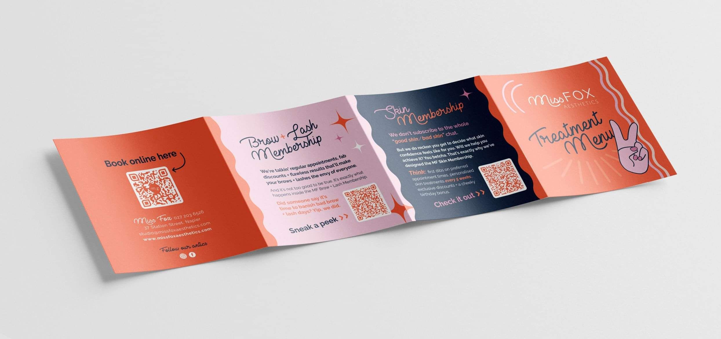 Beauty Treatment Menu Design | 4-fold square