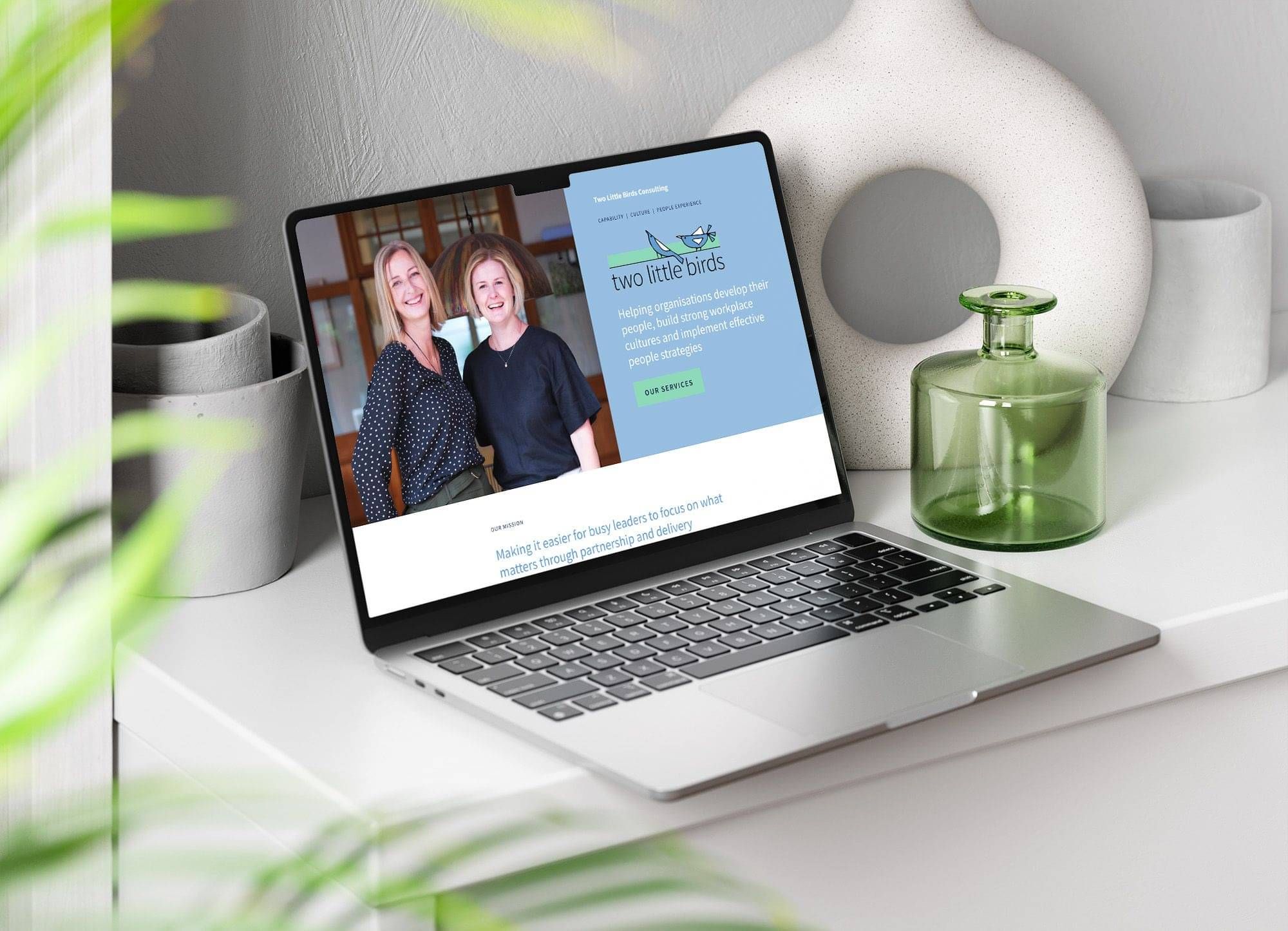 Photo of Consultancy Website Homepage Design on a laptop