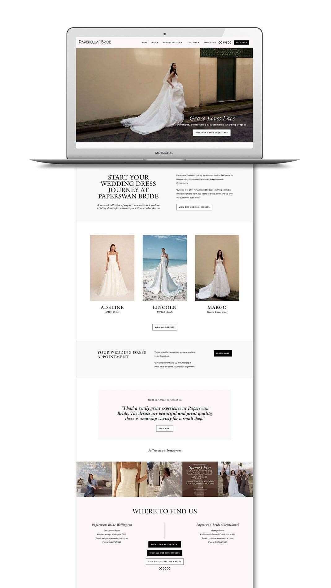Wedding Gowns Website Design Wellington