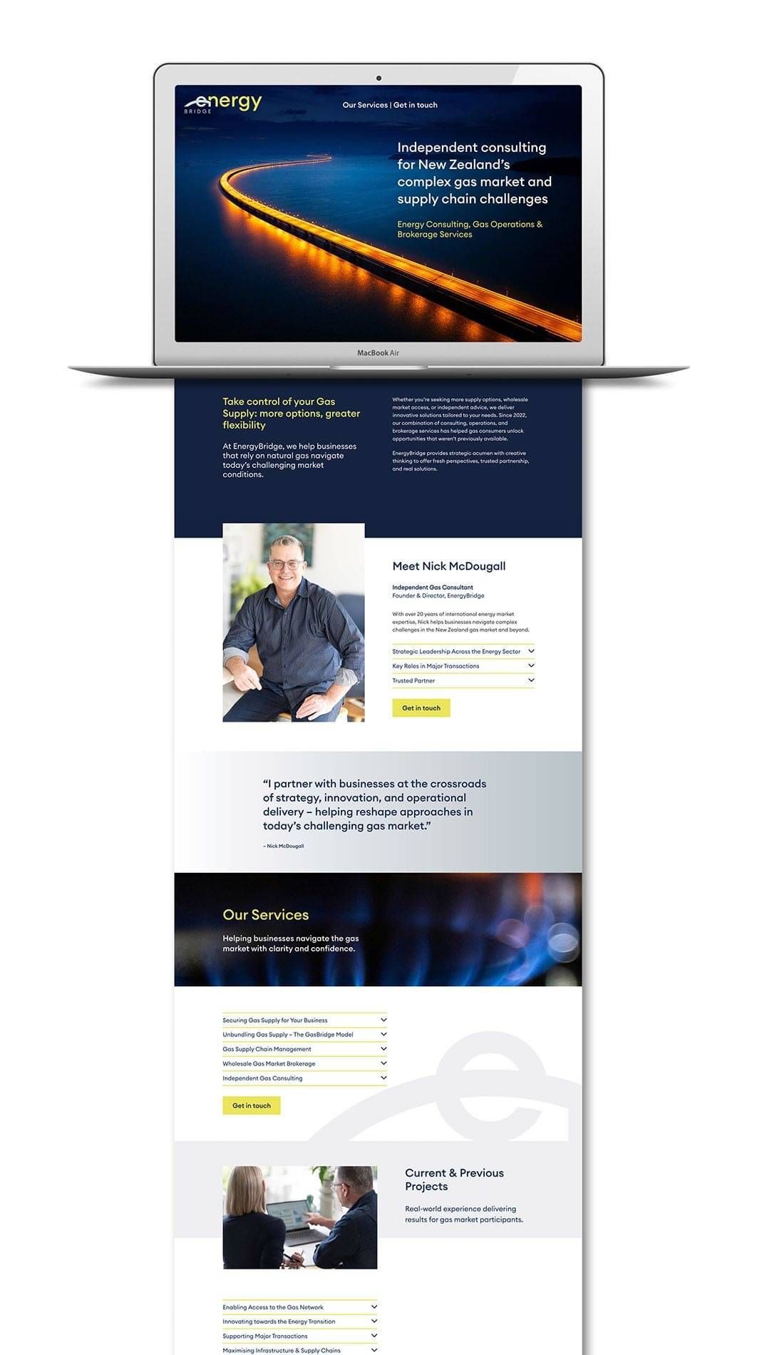 1 page website for Energy Consulting Company