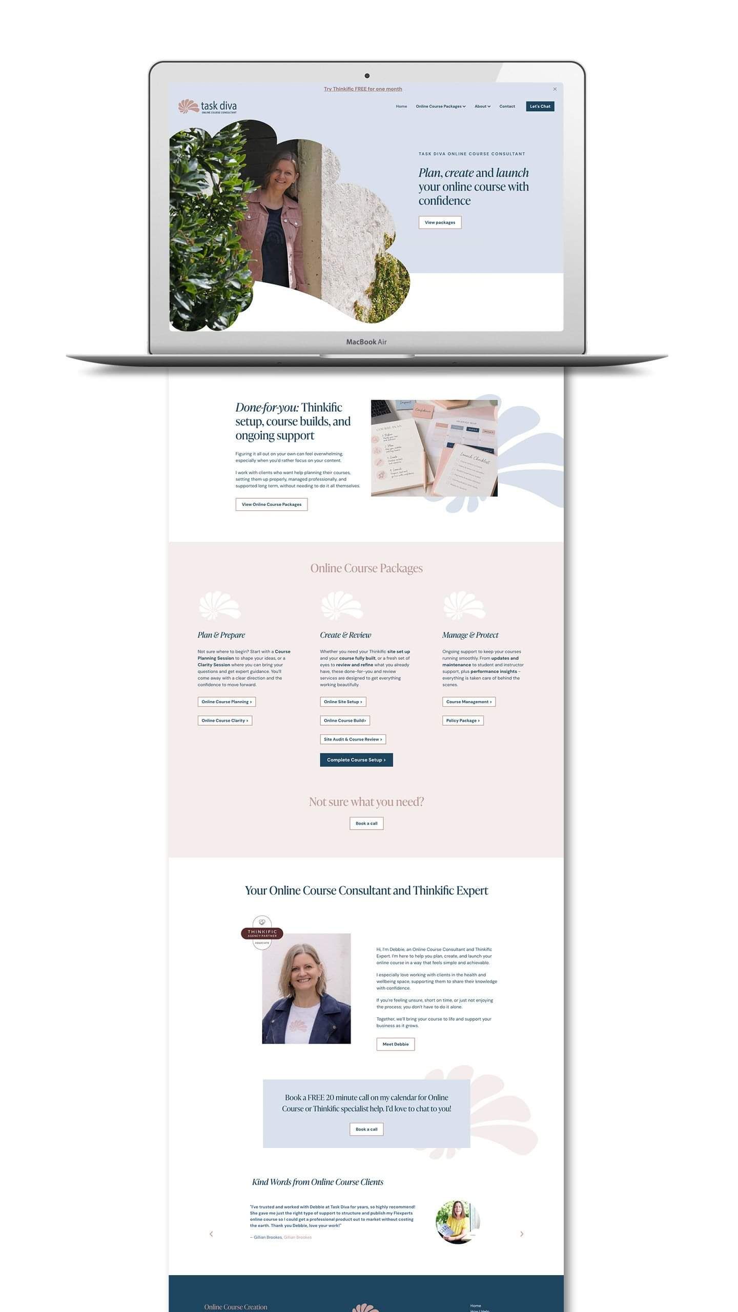 Online Course Consultant Website Full Page Design