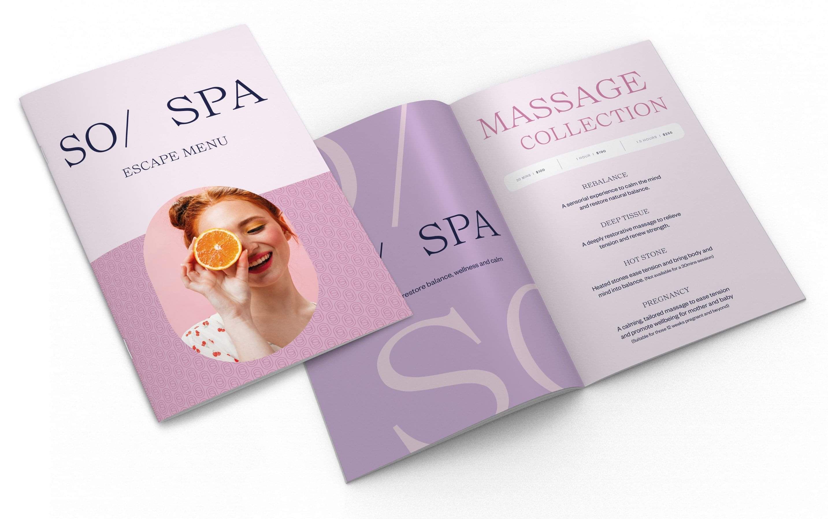Hotel Spa Treatment Menu Design