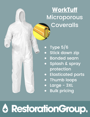 WorkTuff Microporous Type 5/6 Coveralls 25/CASE