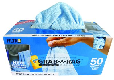 GRAB-A-RAG MICROFIBRE RAGS BLUE 30CM X 30CM 50 PACK