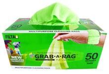 GRAB-A-RAG MICROFIBRE RAGS GREEN 30CM X 30CM 50 PACK