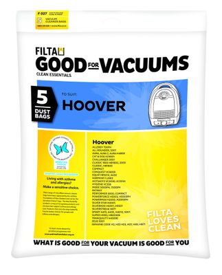 FILTA HOOVER MICROFIBRE VACUUM CLEANER BAGS 5 PACK (F027)