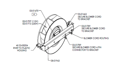 Drieaz BLOWER Assembly IMPELLER 230V REVOLUTION