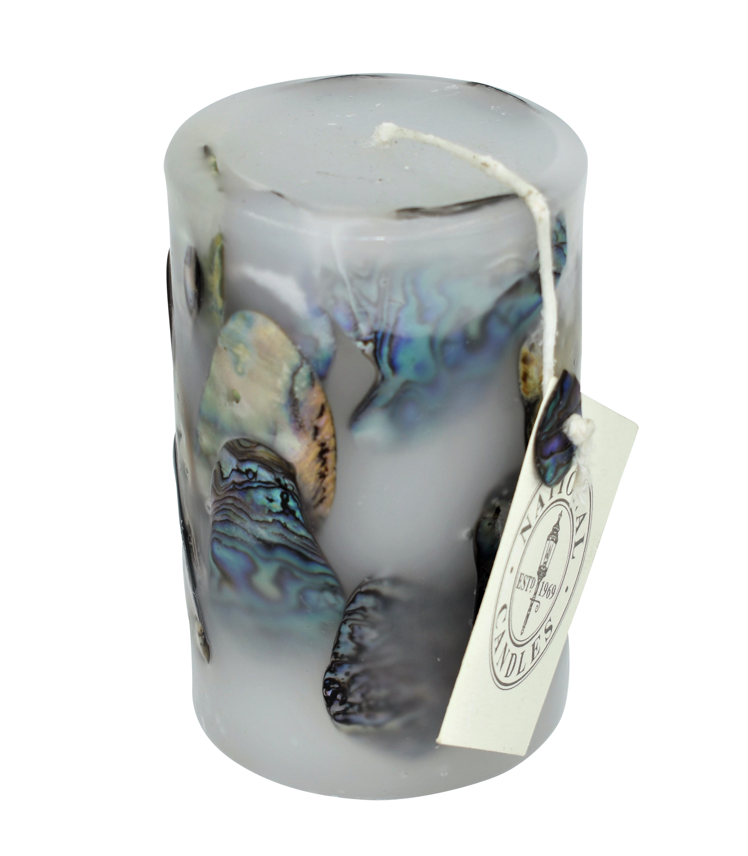 Small Paua Cylinder Candle, 65x100mm
