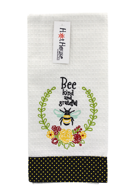 Tea Towel Bee Kind &amp; Grateful