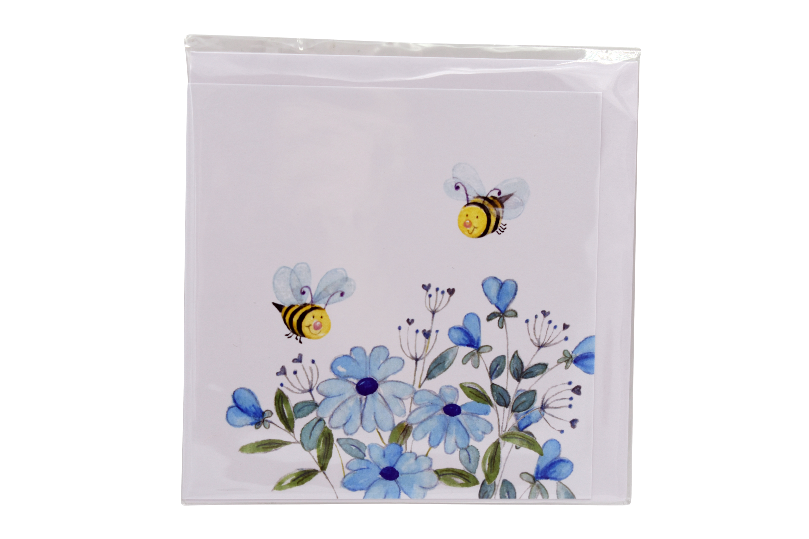 Bees on Blue Card