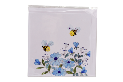 Bees on Blue Card