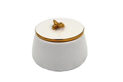 Round Box with Gold  Bee Lid
