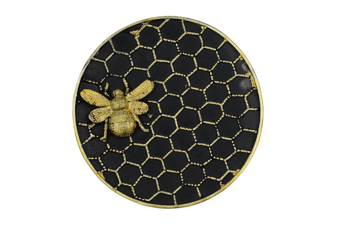 Bee on Honeycomb Plate