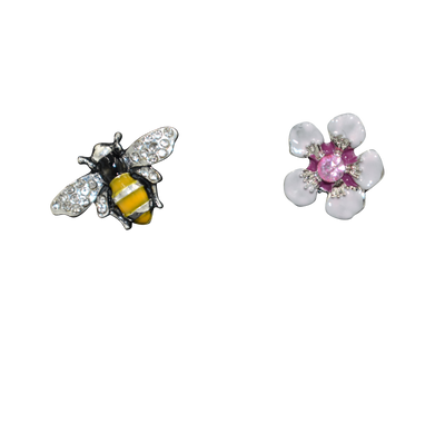 Bee and Pink Manuka Stud Earrings