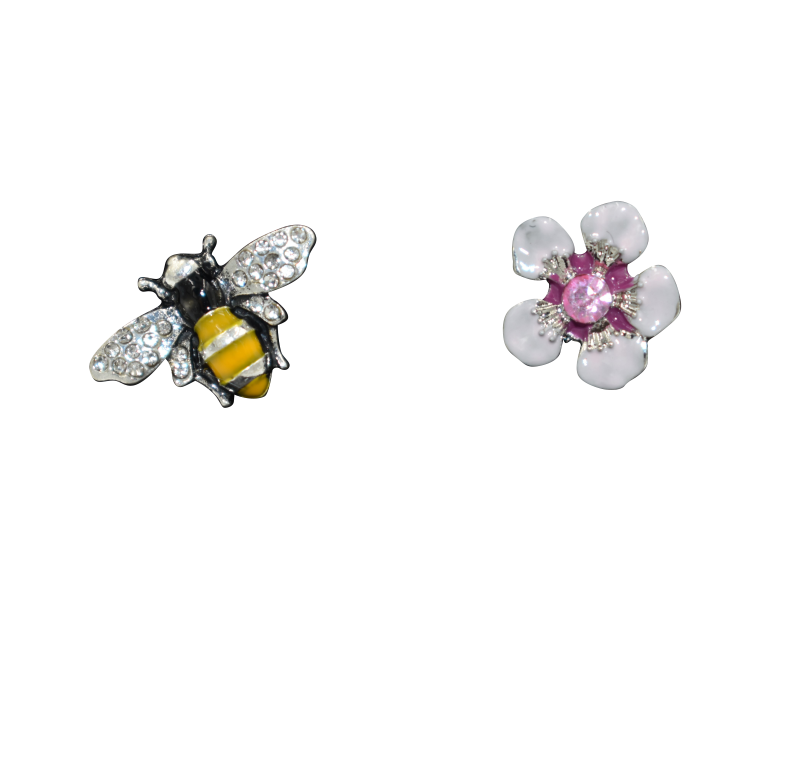 Bee and Pink Manuka Stud Earrings