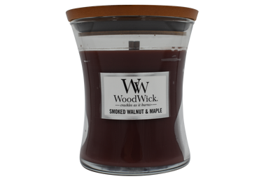 Woodwick Smoked Walnut and Maple Candle - Medium