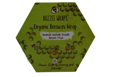 Buzzee Organic Beeswax Wrap - Set of 4 - &#039;Harvest&#039;