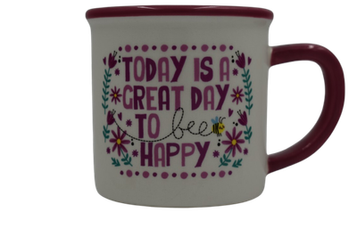 &quot;Today is a great day to bee happy&quot; stoneware mug