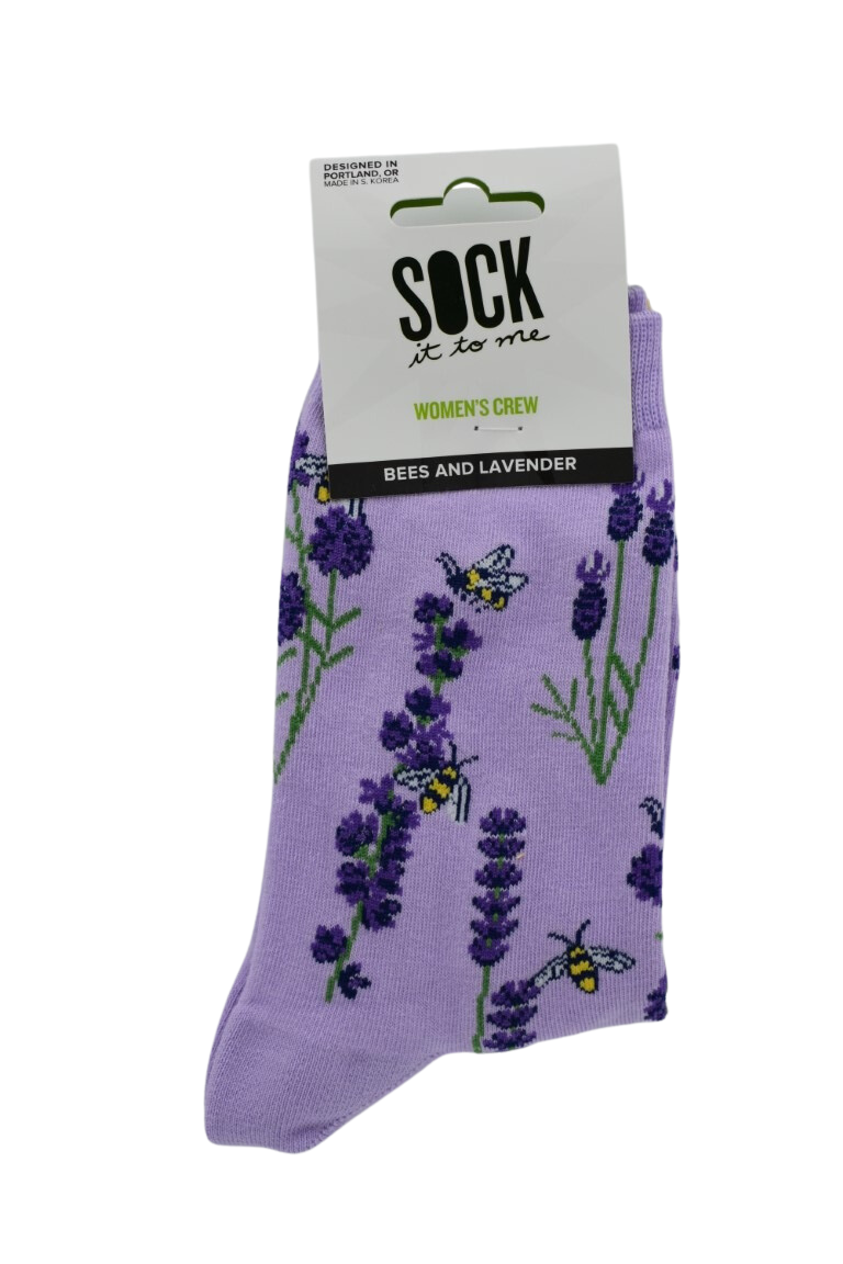 Bees and Lavender - Women&#039;s  Crew Socks