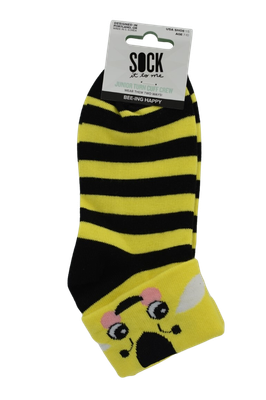 Bee-ing Happy - Kid&#039;s Turn Cuff Socks - Junior 7-10yrs