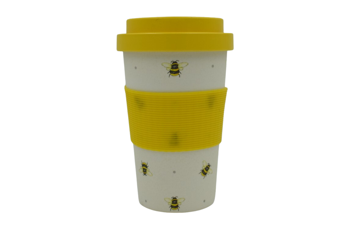 Bumble Bee - Bamboo Travel Mug with Silicone Band