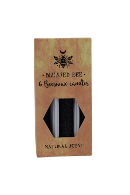 Blessed Bee 6 Beeswax Candles - Black