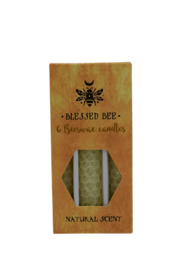 Blessed Bee 6 Beeswax Candles - Cream