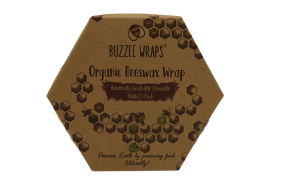 Buzzee Organic Beeswax Wrap - 3 Assorted Designs