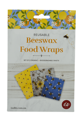 Reusable Beeswax Food Wraps Set of 3