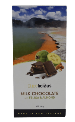 Purelicious Milk Chocolate with Feijoa and Almond 100g