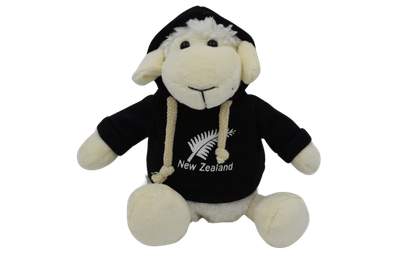 Sheep Toy Black Hoodie with Fern - Medium