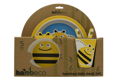 Bamboo 5 Pce Kids Meal Set - Bees
